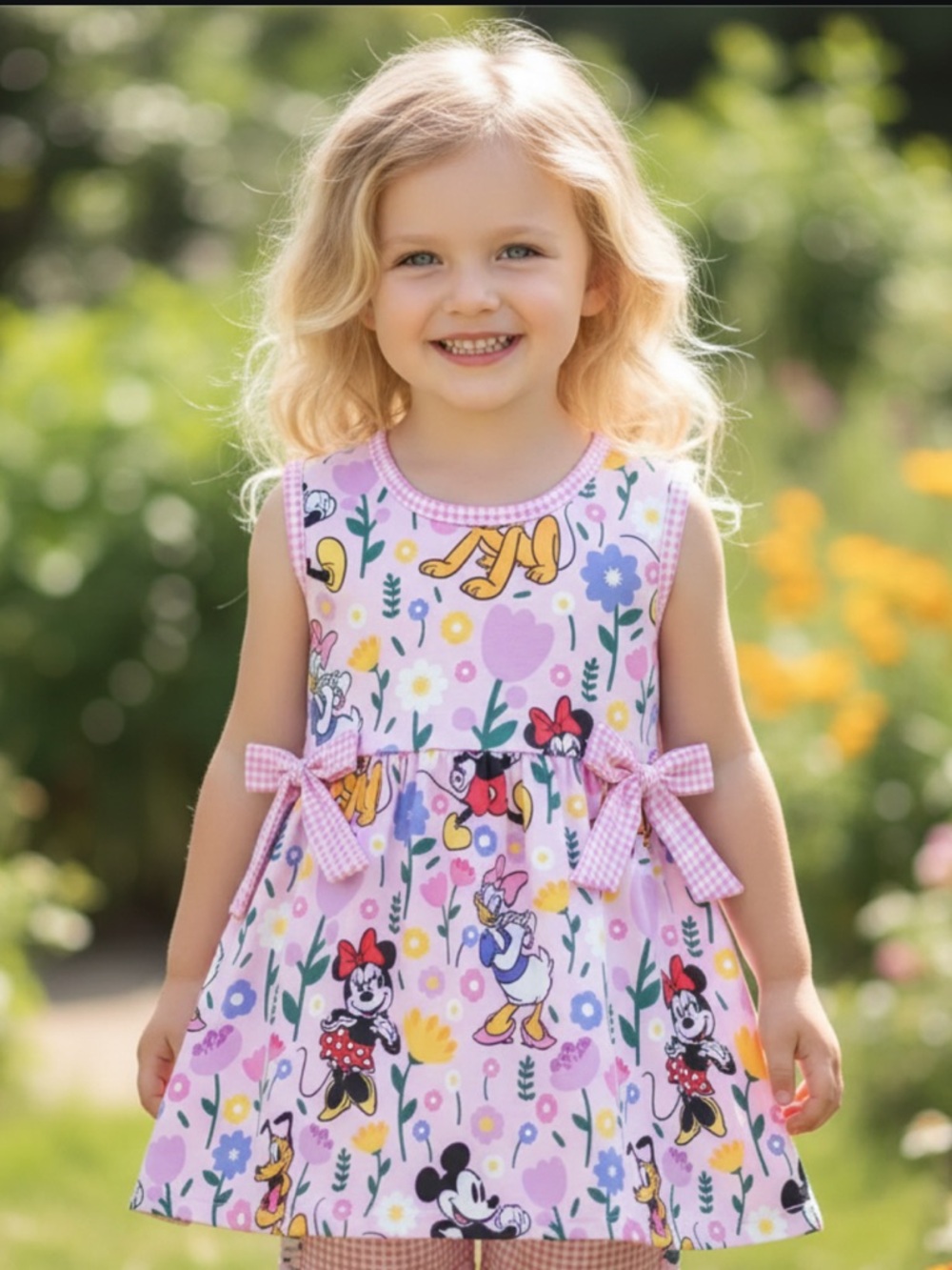 New Boutique Disney Character Print Dress & Shorts Set Disney Parks Outfit